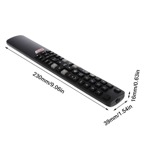 Fjernbetjening ARC802N – Erstatningscontroller til TCL Smart TV, Sort Medium Størrelse