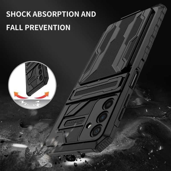 Samsung A34 5G bærekraftig kul Kickstand & Short Track ThinArmor V3 Svart