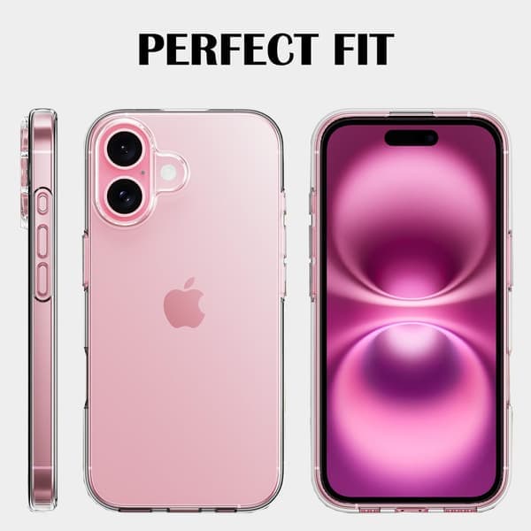 Iphone 16 läpinäkyvä ohut läpinäkyvä silikonigeelikuori