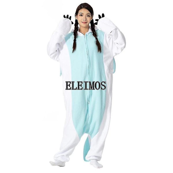 Cartoon Toothless Onesie Pyjamas Vuxna Kvinnor Män Djur Pyjamas Hemkläder Halloween Cosplay Festdräkter White XL Fit 178-188cm
