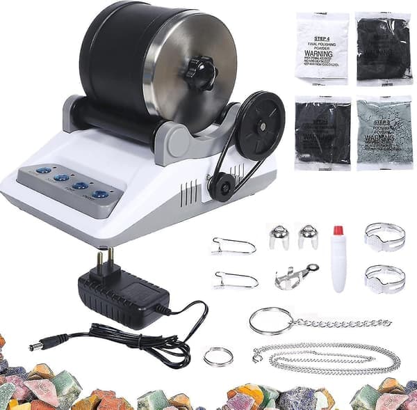 Stenpoleringsset, Professionell Stenkopp, Polermaskin, Stenpolerare, Stenkvarn, 7-dagars timer, 4 polerpulver