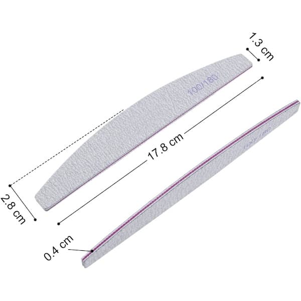Dobbeltsidede neglefile 16 stk, 100/180 grit vaskbar neglebuffer smergelskive hvid