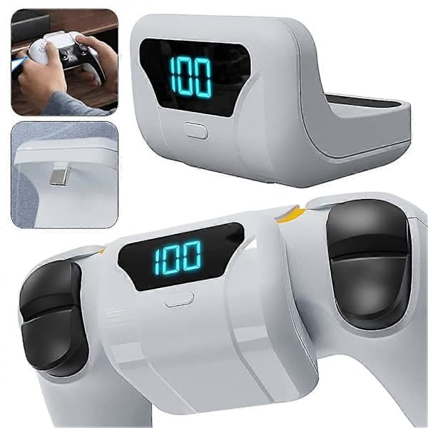 1500mAh Genopladeligt Batteri til PS5 Controller, Bærbart Batteri med Digitalt Display