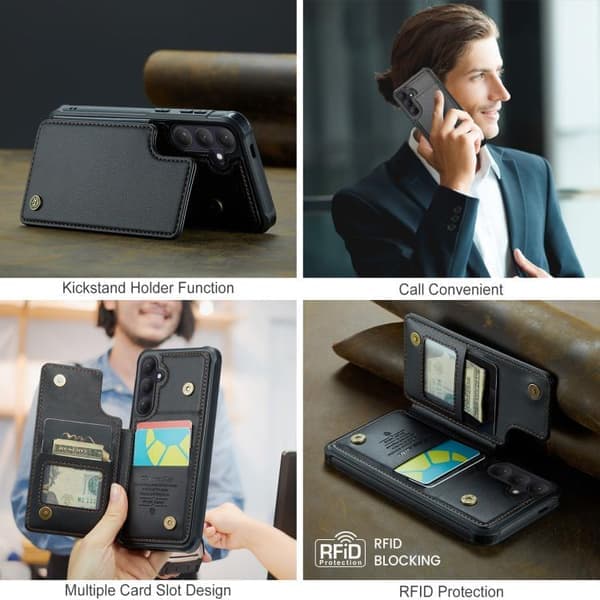 Samsung Galaxy S26 5G Scale etui med Short Track RFID-beskyttelse Sort Svart