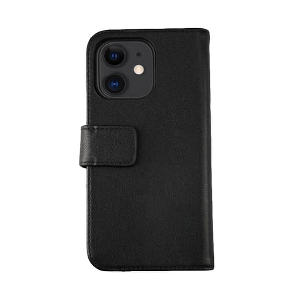 iPhone 11 Lompakkokotelo Nahka Rvelon - Musta Musta