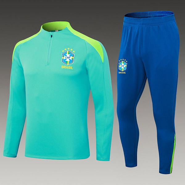 2425 Ny Argentina Bayern Portugal Lige Halv Lynlås Jakke Voksen Fodbold Uniform Sæt Brazil/light green M