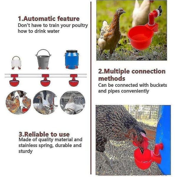 Automatiske vannkopper for kyllinggård fjærfe vanndispenser 4-pakning YYV
