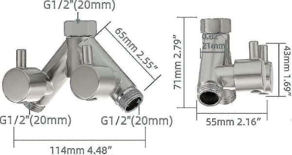 Messing Avlederventil Dusj Stengeventil 2-veis Y-splitter 1/2 Tomme For Dusjslange Og Dusjhode Krom-YUHAO