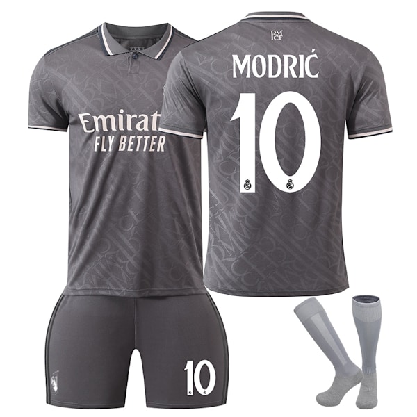 2425 Real Madrid Andet Udebanetrøje Nr. 7 Ronaldo, Nr. 5 Bellingham, Nr. 9 Mbappe og andre fodboldtrøjesæt til voksne og børn No.10 MODRIC M