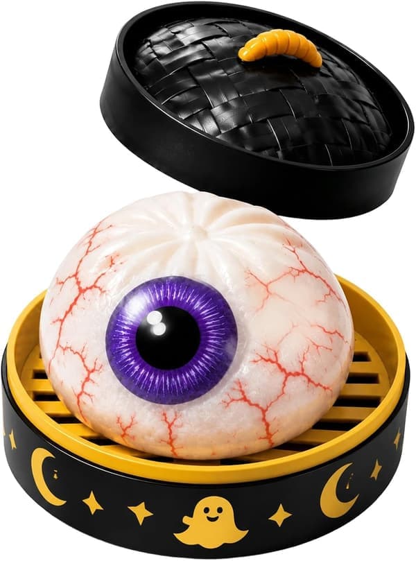Halloween Spooky Ghost Dumpling, Dumplings Squish med Steamer Stressbolde Stressaflastende Fidget Sensorisk til helligdage og fødselsdagsgaver