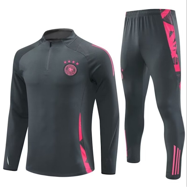 2425 Höst/Vinter Fotbollsträningsuniformer Vuxna och Barns Set Före Match Fotbollströjor Dark gray M
