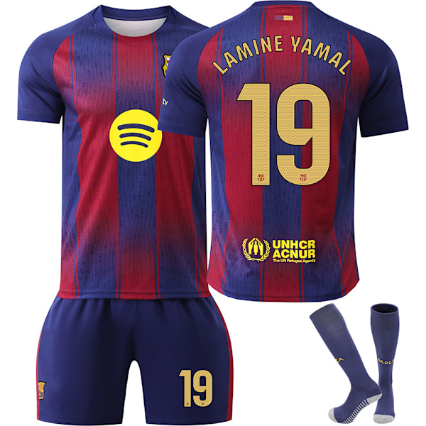 Skal ind i sæsonen 2526! Barcelona fodboldtrøje nr. 9 Lewandowski og andre stjerne voksen- og børnesæt, der eksploderer stadion NO.19 LAMINE YAMAL xs