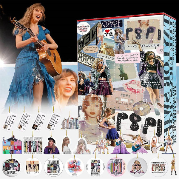 2023 Taylor Swift Fans Julekalender med 24 Dages Nedtælling til Jul - Vedhængs Blind Box Julegave style 4