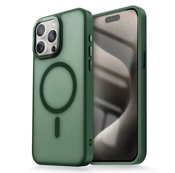 iPhone 12 PRO MAX Skal – Magsafe Frostat Skal – Mørkegrøn green