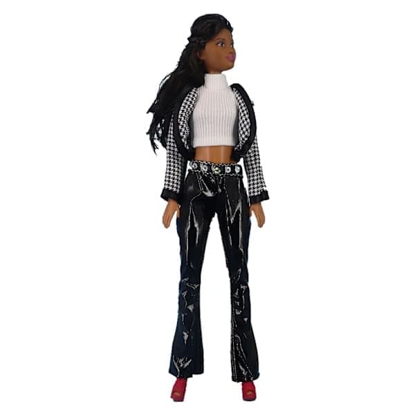 30 cm Barbie dockkläder, trendig tröja, jacka och sjal