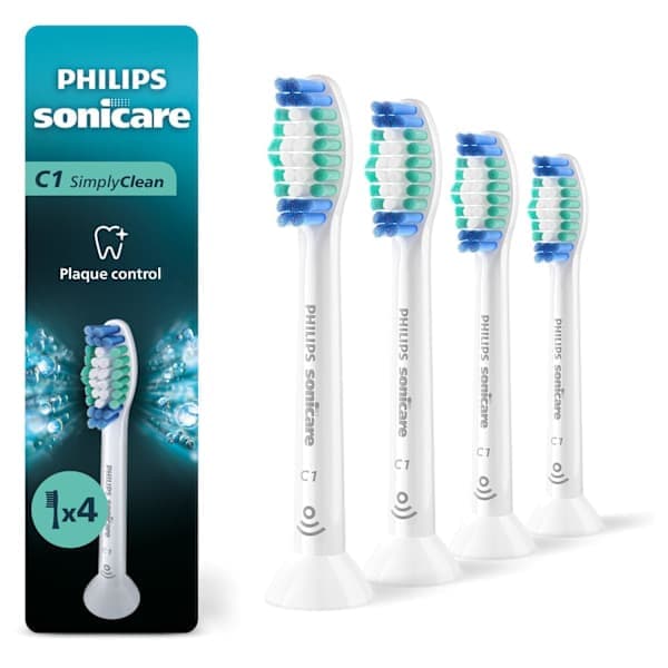 Erstatningsbørstehoder kompatible med Philips Sonicare, pakke hvit C1 Hvit C1 White C1