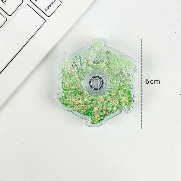 Blinkende, flydende, roterende blomsterlegetøj, farverigt stresslegetøj med flydende bevægelse - Grøn Green
