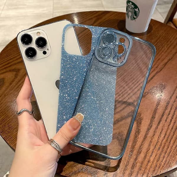 iPhone 12 Pro Glitter Lyx Skal - Sött Flexibelt Pläteringsskydd, Kameraskydd, Stötsäkert, Modedesign för Kvinnor & Män Blue standard