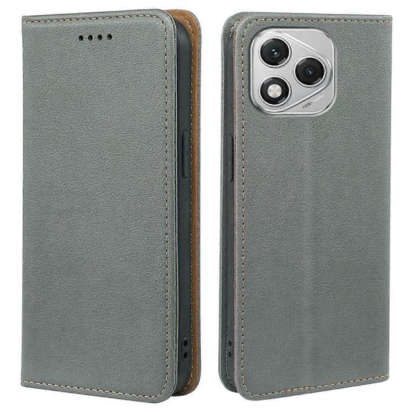 Honor 400 Lite 5G Plånboksfodral PU Läder Telefonskal med RFID-blockering och Stark Magnetisk Stängning Multicolor Grey