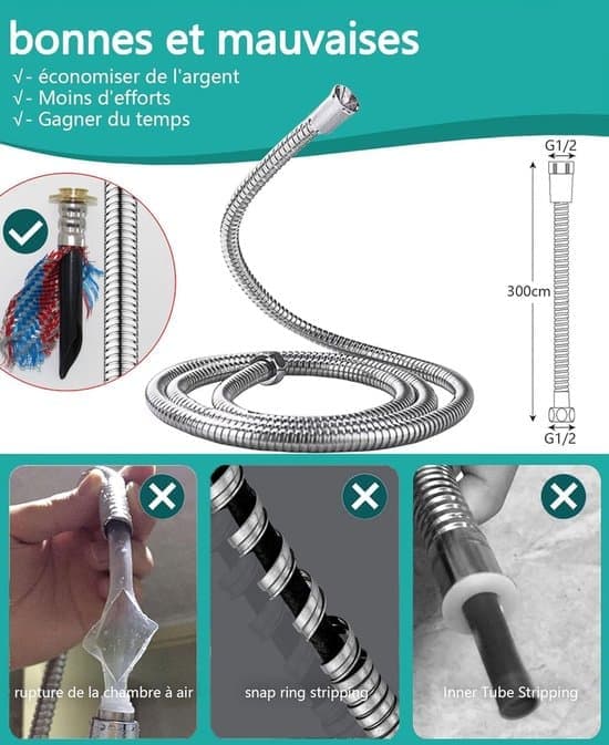 Bruseslange - 3 meter bruseslange - 30 centimeter - Innovativ og forstærket indre