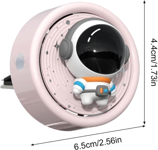 Sød Astronaut Luftfrisker Ventilationsclips Kreativ Roterende Lysende Magnetisk Aromaterapi Diffuser - Tegneserie Astronaut Luftudgangsduft til