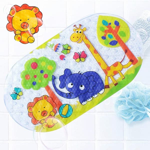 LLRY Halkfri Badmatta för Bebisar - Duschmatta för Bebisar & Barn, Passar Alla Badkar, Delfindesign Zoo