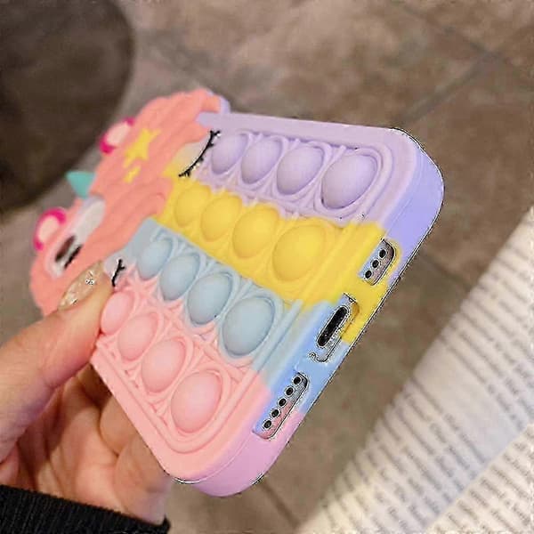 Enhjørning Regnbue Apple Iphone Cover Silikone Blødt Cover Fidget Legetøj IPHONE 12 Pro Max