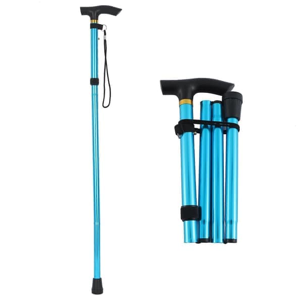 Sammenklappelig stok, sammenklappelig stok, skridsikker, komfortabel Js Blå Blue