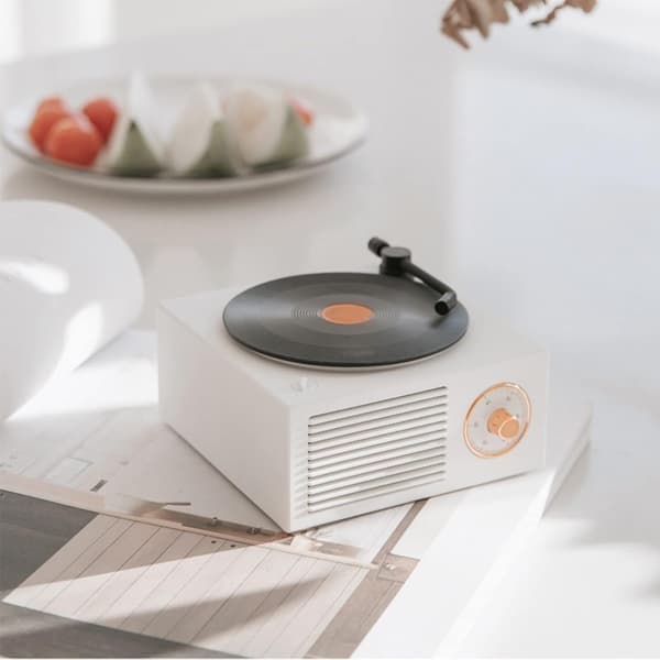 Bluetooth-högtalare i vinylskivspelarestil, Mini Bluetooth 5.0 trådlös högtalare, gammaldags klassisk söt hög volym, Bluetooth/aux