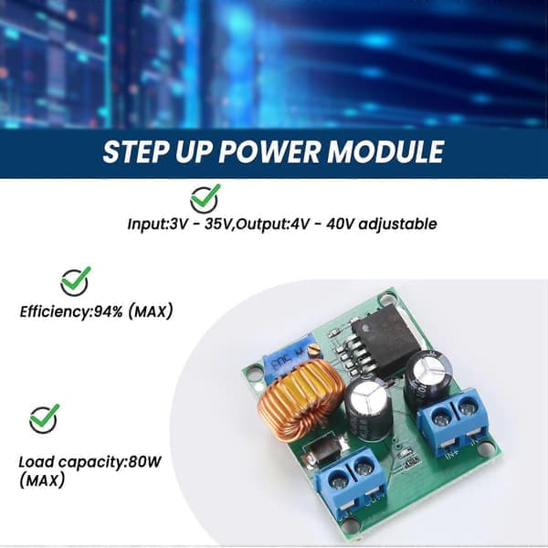 DC-DC 3V-35V til 4V-40V Justerbar Step-Up Strømmodul 3V 5V 12V til 19V 24V 30V 36V Høyeffekts Boost-omformer