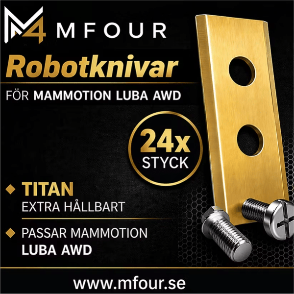 24 stk i TITAN - Erstatningsblad for Mammotion Luba & Yuka alle serier robotgressklippere