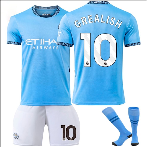 2425 Manchester City Hjemmefotball Fotballtrøye Nr. 9 Haaland 10 Grealish og andre fotballtrøyesett for voksne og barn No.10 GREALISH M