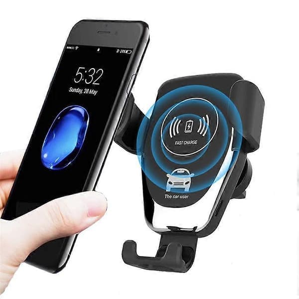 30W Trådløs Hurtiglader til Bil, Luftventilfeste, Mobilholder, Trådløs Ladeholder for Samsung iPhone Huawei