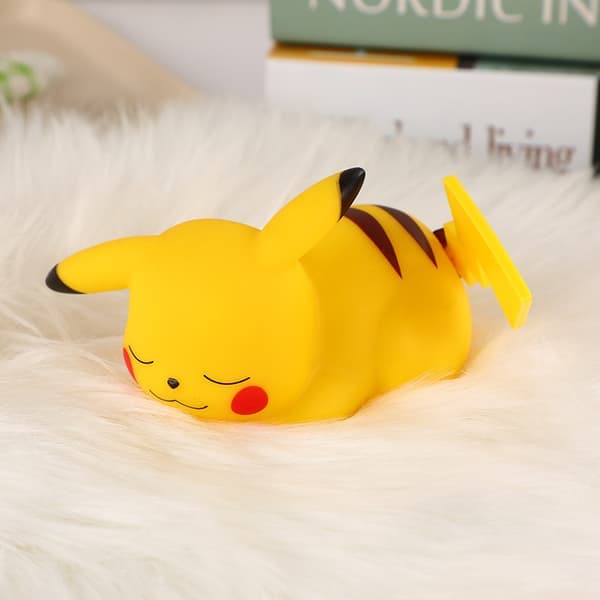 Pikachu nattlampe søt nattbordslampe belysning beroligende B