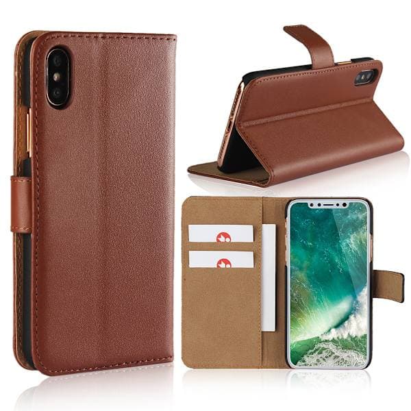 iPhone X/XS/XR/XS Max Plånboksfodral – Magnetiskt PU-läder Flipskydd, Kortfack, Ställ, Brun för iPhone XS Max brown Iphone XS MAX