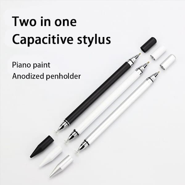 INF 2-i-1 Stylus Penna med Skrivfunktion – Precision Touchscreen Penna Vit 1-Pack