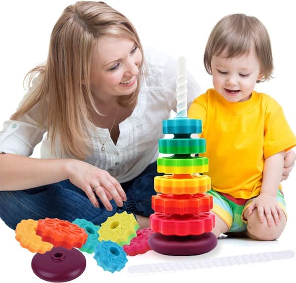 Spin Stack Toy Premium Stabellegetøj til Børn, Spindende Stabling til Babyer og Småbørn Pædagogisk Læring til Småbørn Autisme Sensorisk