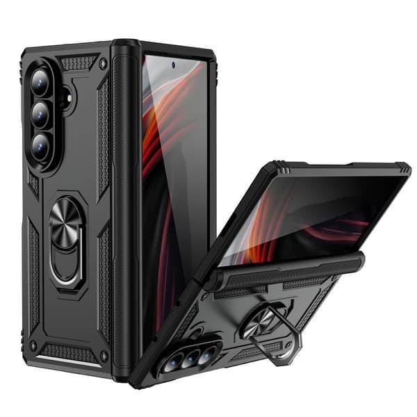 Samsung Z Fold7 Armor Metallring Skal - Sort Sort