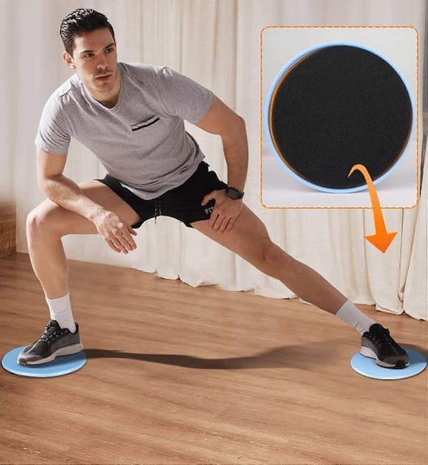 Dobbeltsidede Core Sliders Core Sliders Ultimate Trainer Gym, Måtte og Hårdt Gulv Træning Dobbelt Hjem Blå Blue