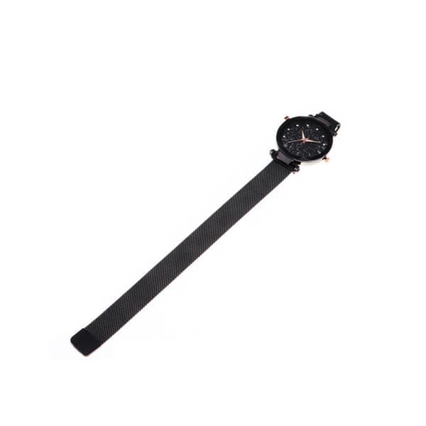 Stjernehimmel Dameur Magnetisk Ur Dame Mesh Armbånd Mode (Sort) - 1 Styk