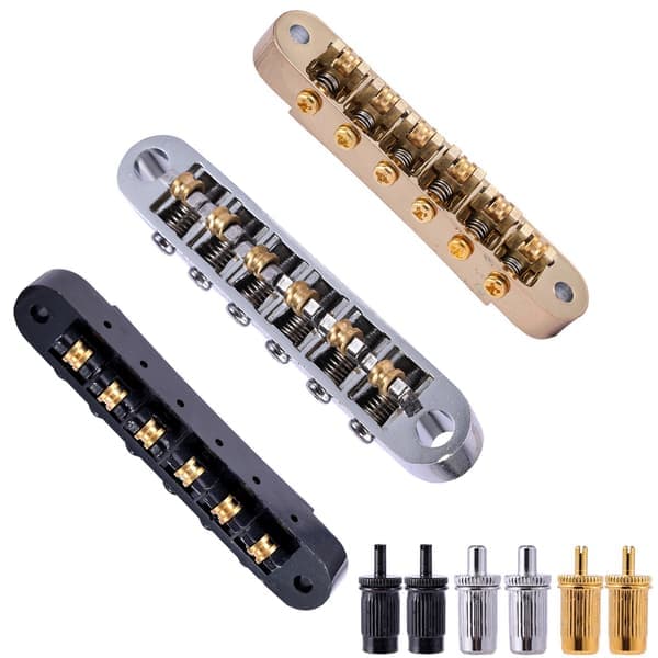 Gitarr Tune-O-Matic Roller Saddle Stall Ersättningsdel Kompatibel med Gibson Les Paul LP SG Style 6-strängad Elgitarr