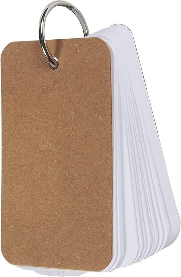 Tomme flashkort - Memokort med ringer - Bærbare mini studiekort - Kraftig 250 GSM indeks - Sett med 8