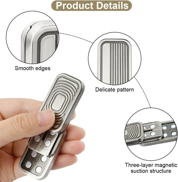 Metal Fidget Slider Legetøj, EDC Fidget Legetøj til Voksne, Stresslindring mod Angst
