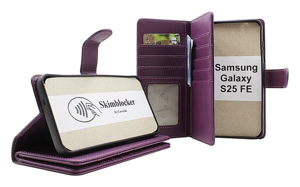 Skimblocker Samsung Galaxy S25 FE XL Lompakko Rento Musta Svart