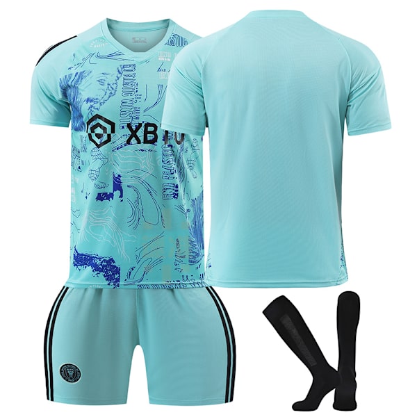 23-24 Miami Erke grøn fodbolduniform nr. 10 Messi voksen og børne spil træningssæt no number XL