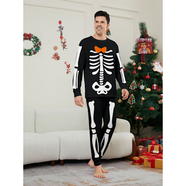 2024 Ny Halloween Skallebein Voksen Barn Baby Horror Tricky Kostyme Pyjamas Sett Dad 3XL