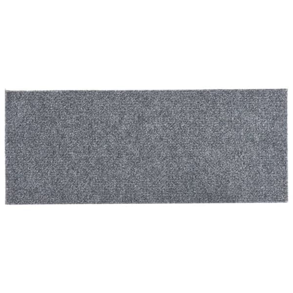 Selvklebende trappematter 15 stk 60x25 cm lysegrå rektangulær