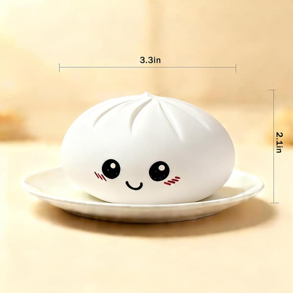 Glitter Dumpling Squishy Legetøj, Blød Strækbar Klemmebold med Damperboks til Børn og Voksne Yellow flour