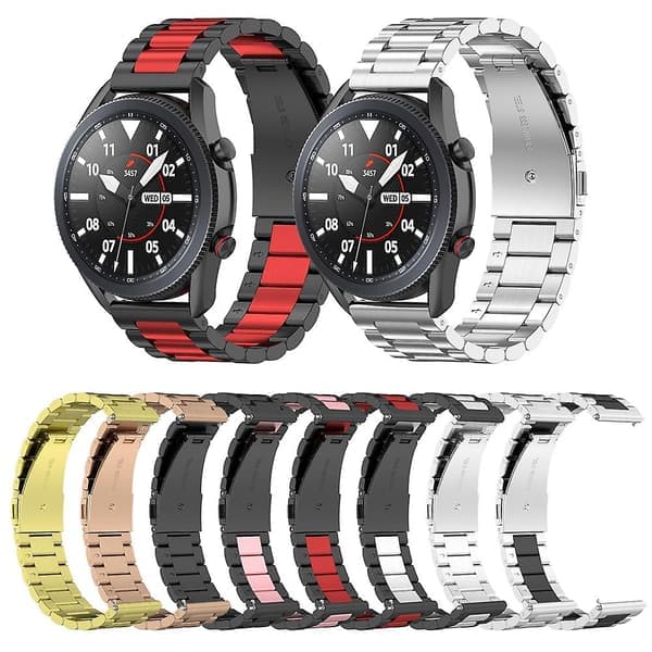 Sølv Sort Sølv Sort Rustfrit Stål Armbånd kompatibelt med Huawei Watch Gt 3 42mm / Watch Gt 2 42mm