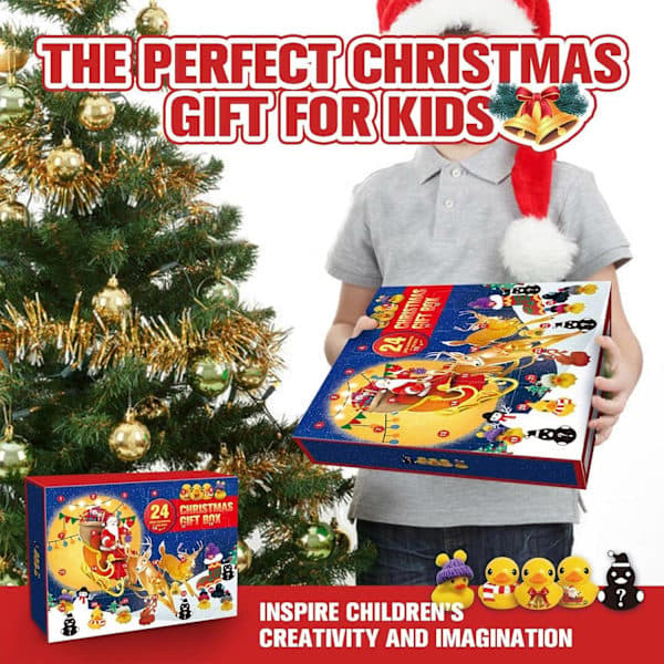 Gummibadand 24-dagers adventskalender 2024, juleleker og gaver til barn, jenter, gutter og voksne